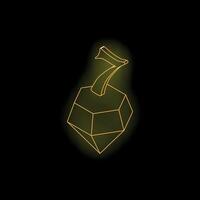 Glowing number seven on geometric shape, futuristic design vector