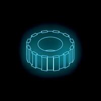Glowing gear rotating, symbolizing progress and innovation in digital space vector