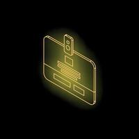 Gold id card icon representing identification and security vector
