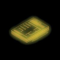 Neon yellow notepad and pencil representing planning and organization vector