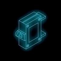 Glowing neon electronic component symbolizing modern technology and innovation vector