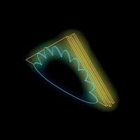 Neon light representing a dumpling shining in the dark vector