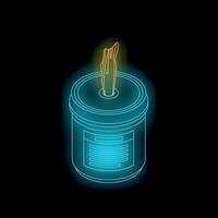Wet wipes emerging from container with neon blue and yellow glow vector