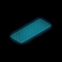 Neon blue perforated material representing modern engineering and design vector