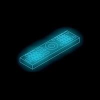 Glowing remote control on black background, futuristic entertainment concept vector