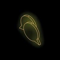 Two glowing neon speech bubbles representing communication on black background vector