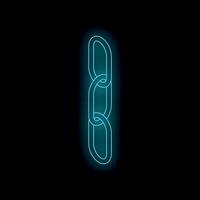Glowing neon chain links forming a strong connection on dark background vector