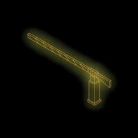 Glowing barrier gate closing access on black background vector