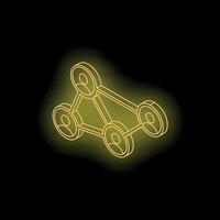 Neon yellow network connecting people in a digital world vector