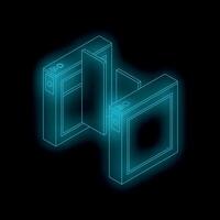 Futuristic neon turnstile allowing access in a secure area vector