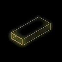 Glowing rectangular neon frame on black background vector