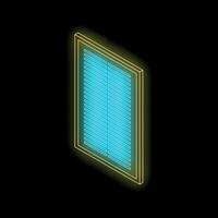 Glowing neon window blinds creating an elegant ambiance on black background vector