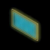 Isometric neon sign representing binary code on black background vector