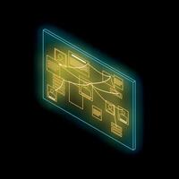 Futuristic transparent screen showing connecting people and exchanging information vector