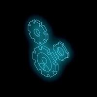 Glowing gears representing human resources and teamwork in business vector