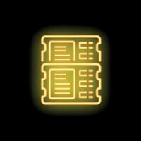 Neon yellow ram memory modules glowing on black background vector