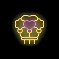 Neon sign representing love and affection with heart symbol vector