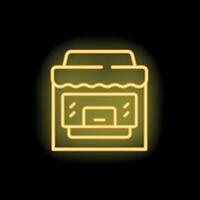 Neon sign representing a store on black background vector