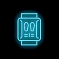 Neon sign showing where to stand, respecting social distancing, during pandemic times vector