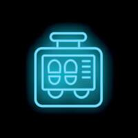 Neon sign representing footprint scanner, biometric identification, and security systems vector