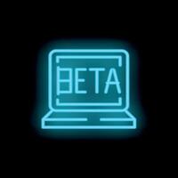 Neon beta version software on laptop screen displaying futuristic technology and innovation vector