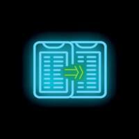 Neon glowing smartphone transferring data to another smartphone vector