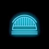 Neon bridge glowing on black background representing connection and infrastructure vector