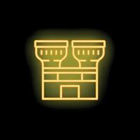 Neon yellow building shining in the dark vector