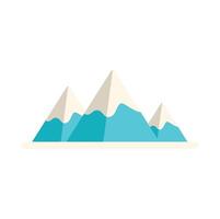 Snowy mountain range representing winter wonderland in flat design vector