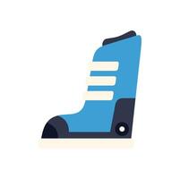 Blue snowboarding boot standing upright on white background vector