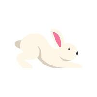 White rabbit stretching on white background vector