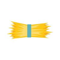 Hay bale tied with ribbon representing agriculture and farming vector