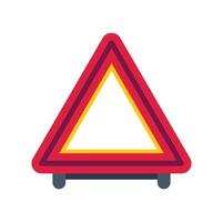 Red warning triangle signalling danger or emergency on roadside vector