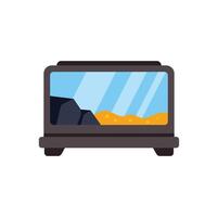 Modern electric fireplace insert with realistic flame effect and logs vector
