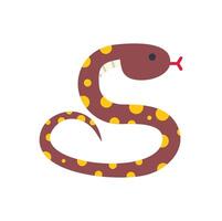 Brown spotted snake slithering and showing forked tongue vector