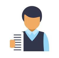 Businessman holding checklist, managing tasks, and planning project vector