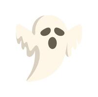 Spooky ghost floating with open mouth and wide eyes for halloween vector