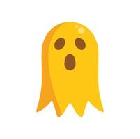 Yellow ghost floating and saying boo for halloween party vector