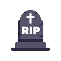Gravestone with christian cross and rip epitaph showing respect for deceased vector