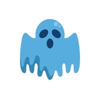 Spooky ghost floating with open mouth for halloween celebration vector