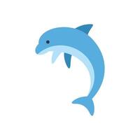 Cartoon dolphin jumping and playing in the ocean vector
