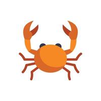 Orange crab raising claws showing strength and power vector