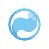 Blue soap bubble floating, washing and cleaning with foam, hygiene and purity symbol vector