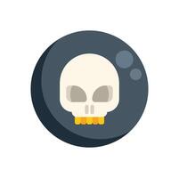 Skull floating in dark round shape representing death and danger vector