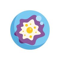 Amoeba floating in blue liquid representing microscopic world vector
