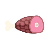 Pork meat leg showing cooking stage and bone vector