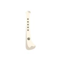 Bone flute creating relaxing sounds, ancient musical instrument played by prehistoric men vector