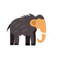 Cartoon mammoth standing with large tusks and shaggy fur vector