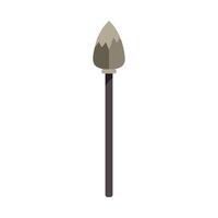 Stone age spear pointing upwards, primitive hunting tool vector