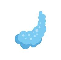 Cartoon smoke cloud rising up creating a curved shape vector